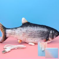 生日礼物女生闺蜜创意复读鸭怼人加油鸭录音唱歌跳舞公仔毛绒玩具 网红毛绒跳跳鱼 普通透明袋装+送USB充电线