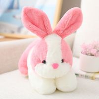 可爱仿真兔子公仔玩偶毛绒玩具娃娃小号白兔子少女心生日礼物女生 粉色趴兔 20cm