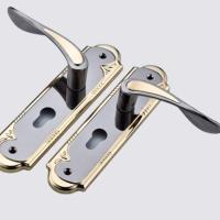 欧式门锁室内门锁卧室门锁房门锁家用房间锁木门锁具执手锁三件套 B款门锁面板拉手一对(无锁体锁芯)