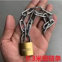加粗加长链条防盗链子防剪铁链锁三轮车自行车电动电瓶车锁大门锁 0.3米3mm细链条+长挂锁
