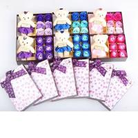 玫瑰香皂花礼盒生日送女朋友老婆玫瑰花束情人节浪漫表白礼物女生 6朵+小熊 随机色(2盒)