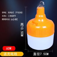 摆摊夜市灯可充电地摊灯烧烤露营帐篷超亮LED灯泡防水停电应急灯 高亮款60W（送充电线）