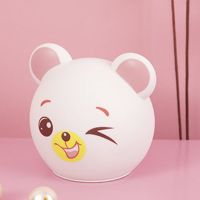 小熊硅胶小夜灯婴儿喂奶睡眠拍拍插电创意梦幻浪漫卧室床头台灯女 调皮熊