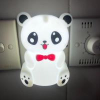 小夜灯LED插电光控卧室床头灯宝宝喂奶灯插座节能灯带开关起夜灯 白熊白色(开关)