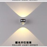 北欧简约led壁灯室内装饰背景墙壁灯水晶壁灯现代客厅卧室床头灯 暖白光 3瓦单面水晶