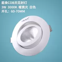 三雄极光星焕 led筒灯家用嵌入式牛眼灯服装店背景墙cob天花射灯 3W 3000K/暖黄光