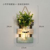 墙上装饰品挂件墙面挂饰ins玄关餐厅房间客厅墙壁仿真花假花布置 字母壁挂+一支绿尤加利