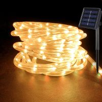 led灯带太阳能管子灯户外防水彩灯串庭院室内外挂灯节日装饰树灯 暖光 USB插电常亮款铜线灯 7米50灯