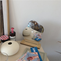 韩国ins简约小众不规则镜子宿舍桌面木质化妆镜异形装饰拍照道具 不规则镜子送涂鸦笔