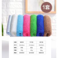 七色保洁抹布家务清洁吸水不掉毛加厚专用毛巾擦玻璃竹纤维洗碗布 [1套]7色保洁布