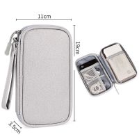 数码包单双层数据线耳机手机移动硬盘U盘U盾充电器便携保护收纳包 浅灰色 单层[19*11*3.5CM]