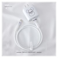 OPPO Reno5/5Pro/4se数据线保护线ACE 2充电器套 Reno4耳机缠绕线 白色暴力熊