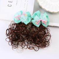 【梦源】儿童头饰发饰假发发夹蝴蝶结公主发夹女童儿童发夹发饰 青色蝴蝶结丝带