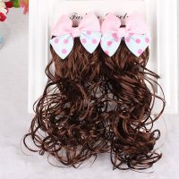 儿童发卡头饰小女孩头花可爱假发辫子新款蝴蝶结发夹新年过年发饰 粉蓝小蝴蝶结一对