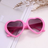 儿童太阳镜可爱宝宝墨镜小孩防紫外线男女童潮时尚卡通玩具眼镜 6#粉色爱心 2-12岁可带