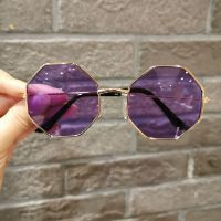儿童眼镜小孩太阳镜防紫外线墨镜男童女童夏天遮阳蛤蟆镜宝宝眼镜 紫色
