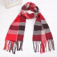 儿童围巾围脖春秋潮男女童围巾围脖宝宝防羊绒格子纹围巾披肩长款 1号红白格子