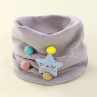 儿童围脖加绒秋冬新款套头宝宝脖套防风保暖婴幼儿百搭男女童围巾 星灰色