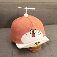 儿童帽子3-24个月韩版机器猫鸭舌帽飞机帽男女宝宝春夏秋季棒球帽 橘色 参考3-24个月