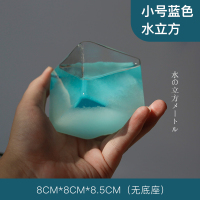 天气预报瓶风暴瓶生日毕业小礼物送男女生朋友闺蜜创意DIY刻字 小号蓝色水立方 无底座
