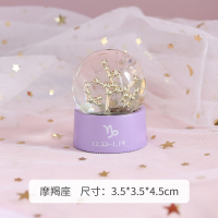 梦幻十二星座水晶球透明桌面创意玻璃球装饰摆件生日礼物女孩玩具 摩羯座