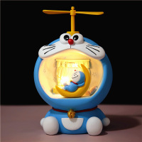 哆啦A梦小摆件创意生日礼物可爱的女生叮当猫桌面卧室卡通装饰品 《蓝色—赏月叮当》礼盒装—