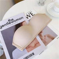 无肩带内衣女薄款小胸聚拢抹胸防滑隐形文胸婚纱夏季一字肩胸罩 肤色-经典版 S