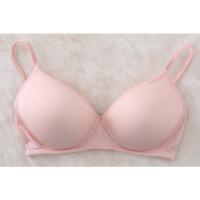 有致真丝内衣女无钢圈薄款文胸透气舒适小胸细带超薄bra睡眠胸罩 粉红色 S(真丝新版)