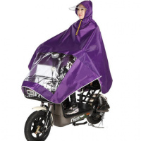雨衣电动车摩托车面罩雨披成人单人双人男女士加大加厚电动车雨衣 4X单人单帽(无镜套)紫色 S