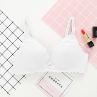 慕花夏天季薄款白色内衣女小胸聚拢无钢圈无痕大胸显小少女文胸罩 单件白色 32/70A