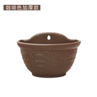 亲居吊篮阳台花盆壁挂式塑料半圆绿萝盆阳台护栏水培植物吊兰盆 咖啡色(搭配s钩) 中等