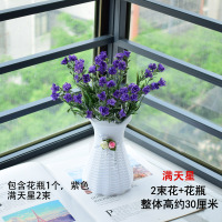 假花仿真花客厅盆栽摆件茶几餐桌花束装饰塑料绢花 香槟色 满天星