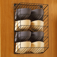 收纳挂袋墙挂式免打孔衣柜壁挂式内衣裤袜子衣橱置物宿舍挂架神器 黑色[4格]可放内衣