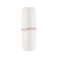 旅行简约洗漱杯便携式牙刷盒带盖创意牙具盒旅游牙缸杯牙膏收纳盒 典雅粉