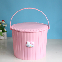 带盖塑料桶加厚可坐人家用储水用钓鱼小水桶儿童玩具收纳桶 KT猫