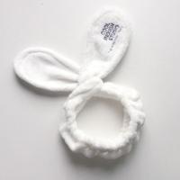 韩国头饰涤棉白色宽边百搭女发带发卡可爱兔耳朵洗脸束发带发箍 自拧橡筋款——白色