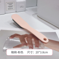 塑料软毛鞋刷不伤鞋家用多功能清洁板刷刷鞋洗鞋神器长柄洗衣刷子 鞋刷-粉色
