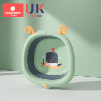 科巢儿童可折叠脸盆新生婴儿洗脸洗屁屁盆便携式宝宝专用脸盆 安加罗灰鲸(折叠款)