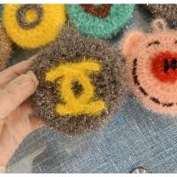 韩国草莓洗碗巾手工钩织亚克力洗碗刷清洁不沾油泡沫百洁摸布 深棕色