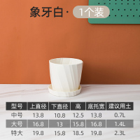 北欧简约塑料加厚花盆大号绿萝兰花仿陶瓷个性多肉小花盆特价清仓 雅典花盆 - 象牙白[单个装] 中等