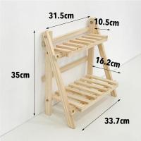 片片吖宿舍书桌木质收纳置物架办公室整理简约ins折叠架子 木质收纳置物架 2层