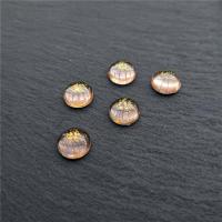 圆形金粉光面半圆贴片手工diy饰品配件古风时尚发簪镶嵌戒面材料 浅蜜桃 5mm 100颗