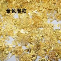 混款散称古风花片新娘古装配件diy汉服古风和风花片发簪花心吊坠 金色混款100克(约100多个)