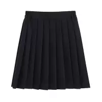 春夏韩版高腰百褶裙修身显瘦学院ins风半身裙女学生短裙子黑 黑色校服短裙 S