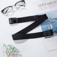 新款隐形腰带女懒人皮带无痕松紧牛仔裤腰带韩版时尚百搭ins风 黑色普通款