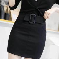 裙子女夏2021新款短裙半身裙百搭弹力包臀裙修身显瘦一步裙职业裙 黑色 XXL125/140斤 腰围2尺4