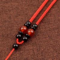 调节手工编织挂坠项链绳子翡翠玉佩平安扣吊坠挂绳脖子挂件绳男女 红玛瑙款/红色 /可调节