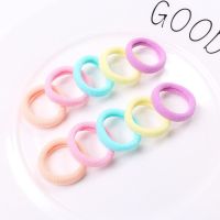 100根装]无接缝不伤发儿童毛巾发圈发绳女童高弹力皮筋头饰发饰 春天色小号100根[袋装]