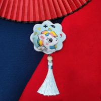 平安符diy刺绣钥匙扣材料包手工平安福挂件自绣送男朋友荷包礼物 挂绳款-37独角兽(八边形) 无绣绷+送填充棉
