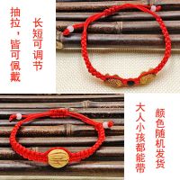 端午节五彩绳儿童手链粽子项链手工编织成人宝宝男女项绳手绳批发 红色桃核-鱼()